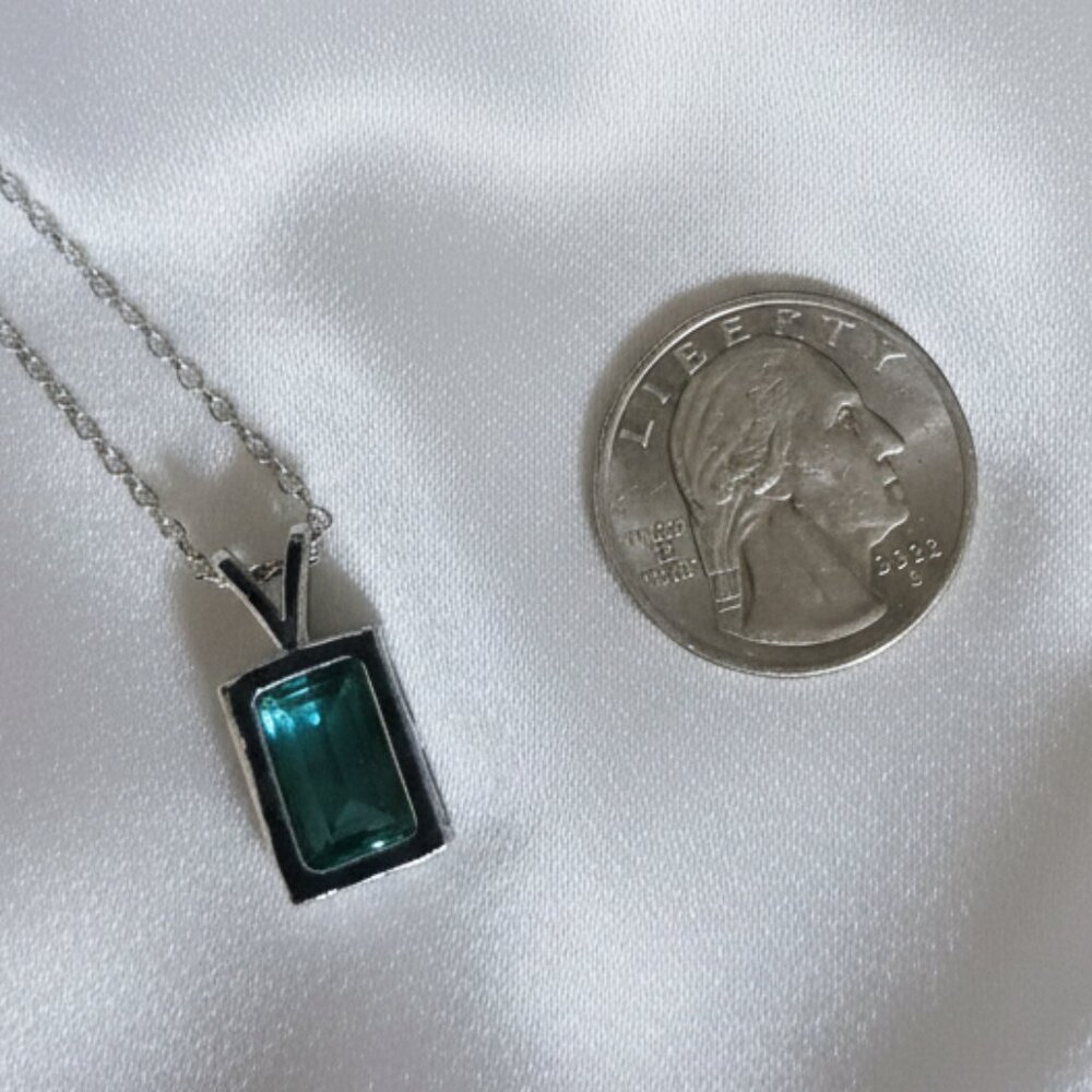 9.72 Carat Swiss Sea Blue Simulated Topaz Sapphire Aquamarine Necklace NWOT - Picture 5 of 8